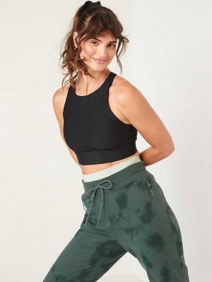 Vêtements De Sport Old Navy PowerSoft Pocket Racerback Sports Bra Femme Noir | 341-WOUNRC