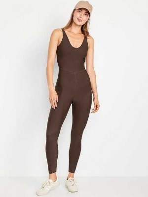 Vêtements De Sport Old Navy Sans Manches PowerSoft 7/8 Bodysuit Femme Topsoil | 804-BQRUDM