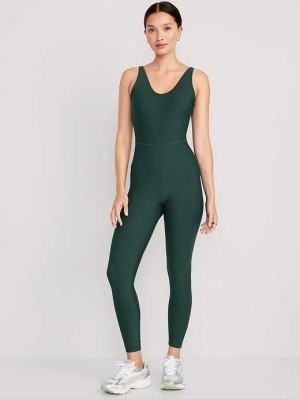 Vêtements De Sport Old Navy Sans Manches PowerSoft 7/8 Bodysuit Femme Vert Foncé | 970-FKHNIZ
