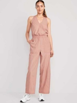 Vêtements De Sport Old Navy Taille-Defined StretchTech Jumpsuit Femme Rose Bleu Clair | 832-PDFSOK